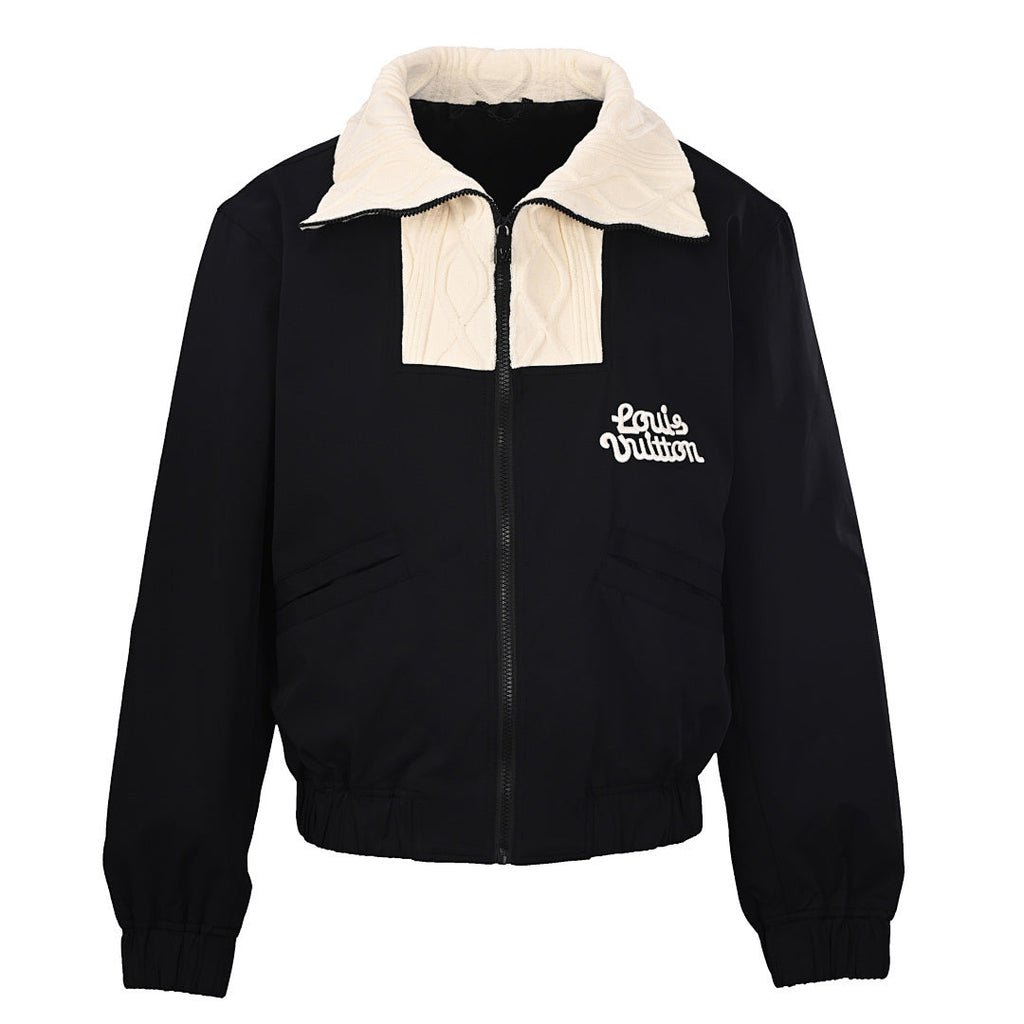 Louis Vuitton Cable-Knit Collar Belted Jacket