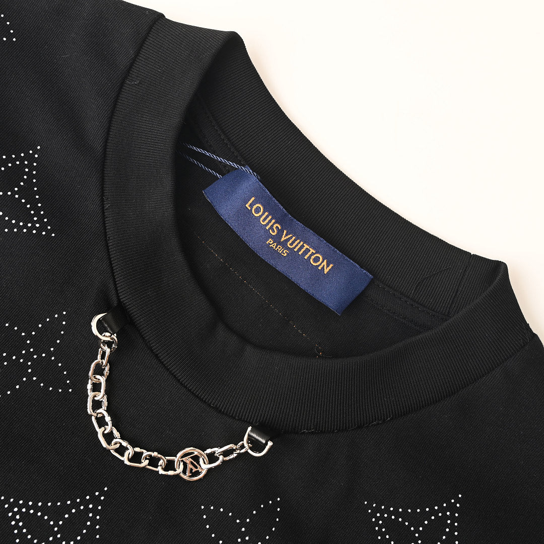 Louis Vuitton All-Over Chain Print Short-Sleeve T-Shirt