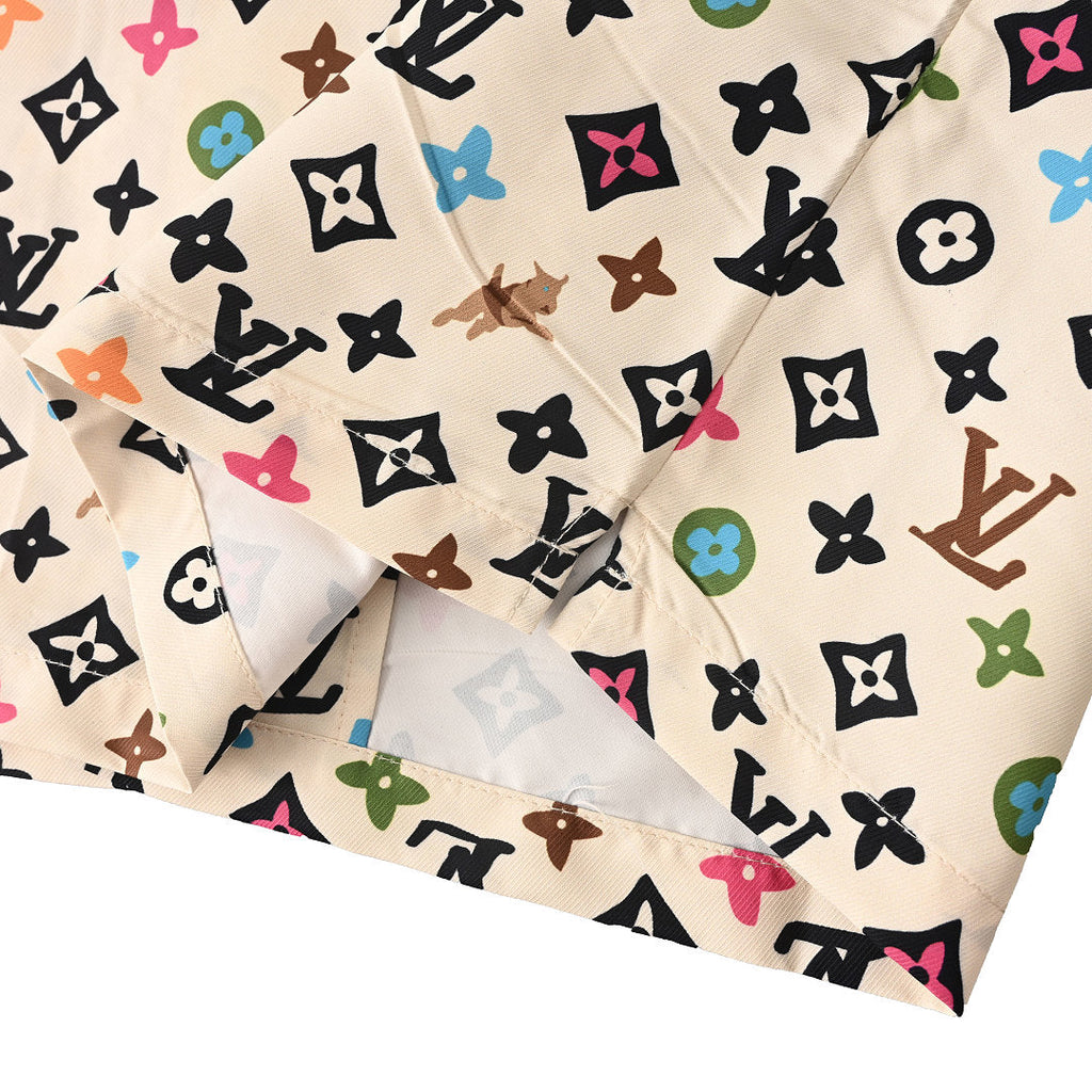 Louis Vuitton Printed Mulberry Silk Short-Sleeve Shirt