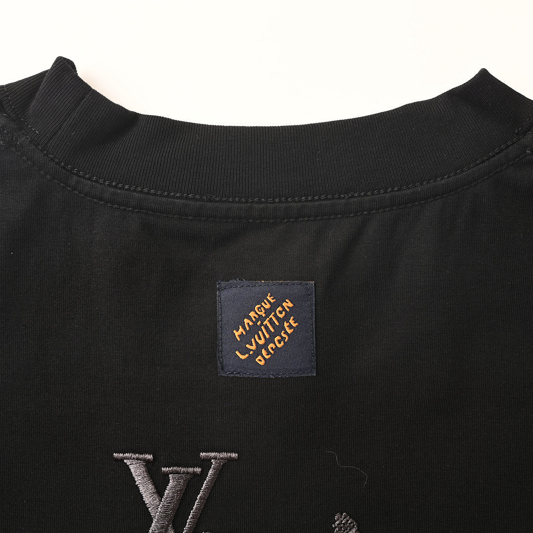 Louis Vuitton "Afterimage" Clover Embroidery Crewneck T-Shirt