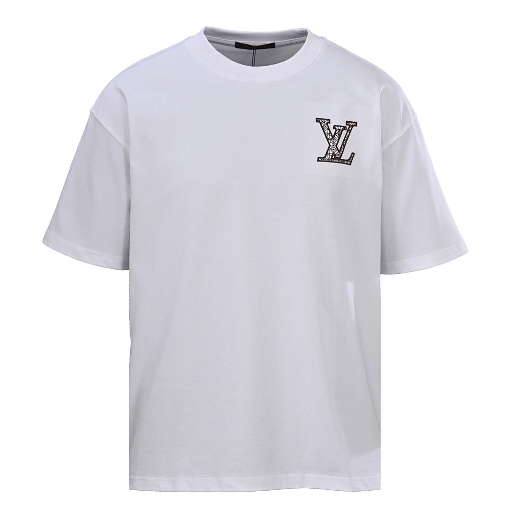 Louis Vuitton Crewneck Short-Sleeve T-Shirt with Front and Back Logo Print