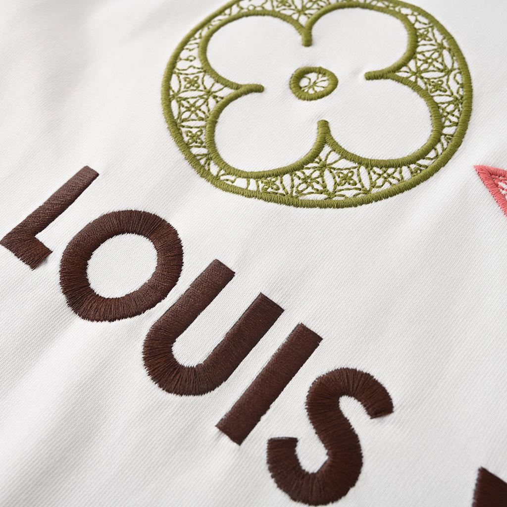 Louis Vuitton Crewneck Short-Sleeve T-Shirt with Front and Back Logo Print