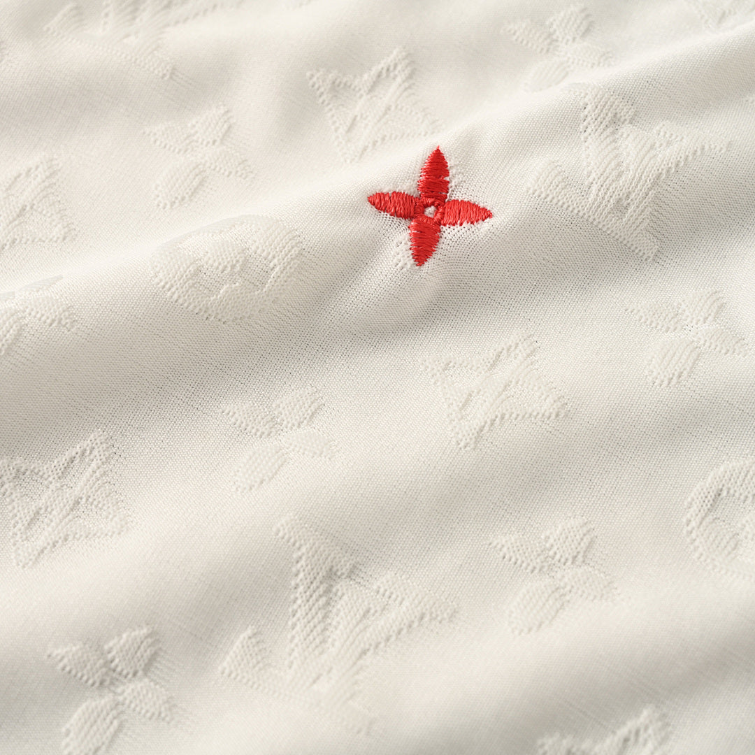 Louis Vuitton All-Over Monogram Short-Sleeve T-Shirt with Embroidered Clover Accents