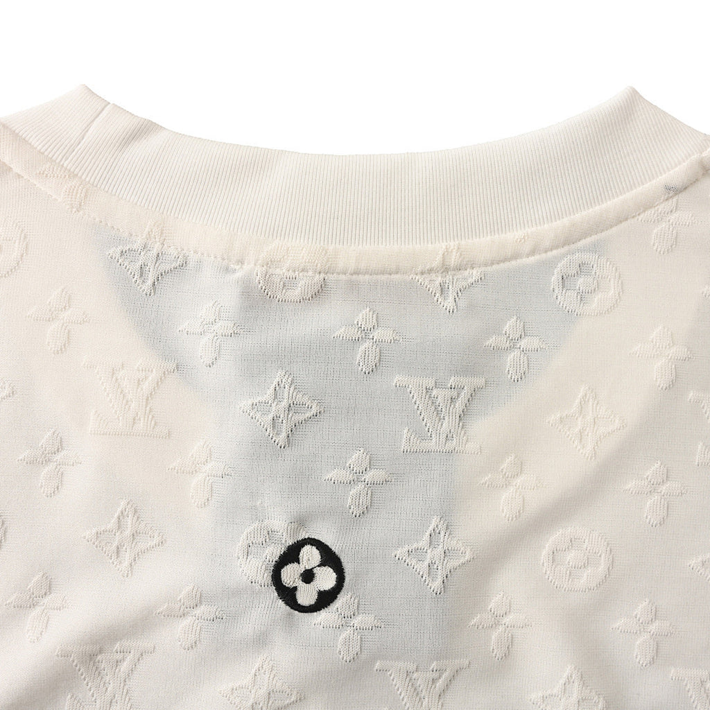 Louis Vuitton All-Over Monogram Short-Sleeve T-Shirt with Embroidered Clover Accents