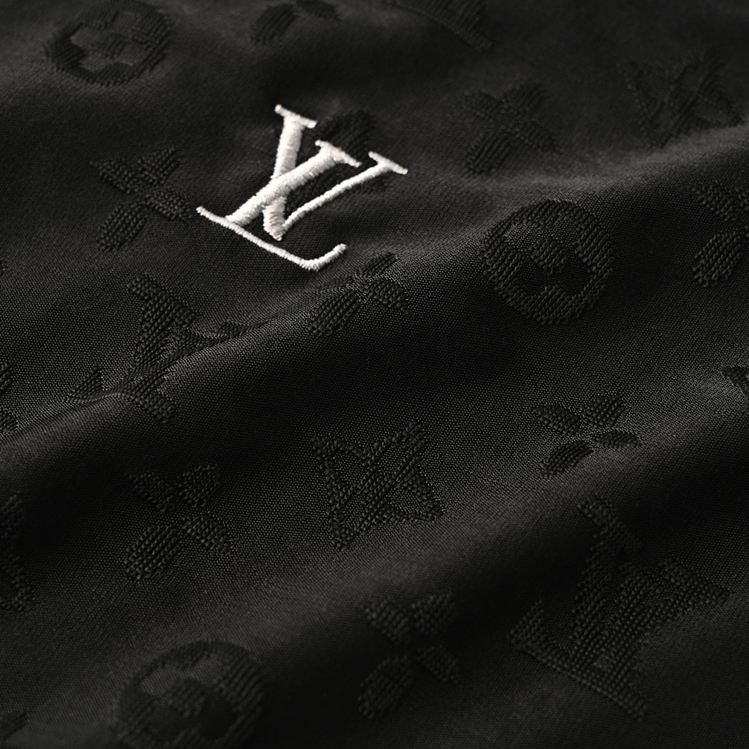 Louis Vuitton All-Over Monogram Short-Sleeve T-Shirt with Embroidered Clover Accents