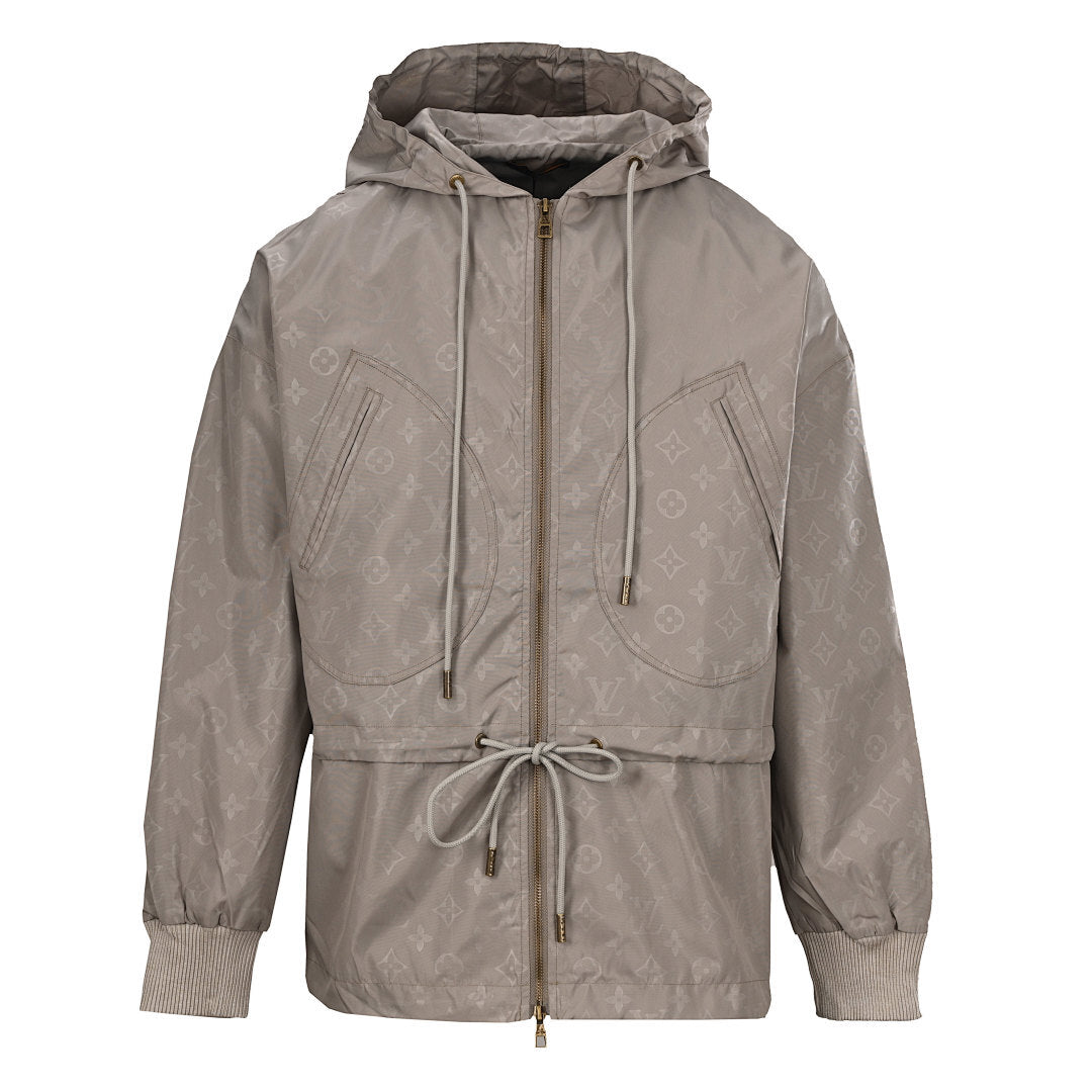 Louis Vuitton Monogram-Print Trench Coat-Style Zip Jacket with Cargo Pockets