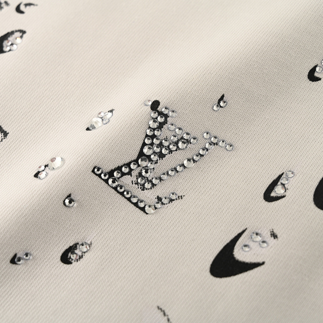 Louis Vuitton Water-Droplet Ink-Splatter Short-Sleeve T-Shirt