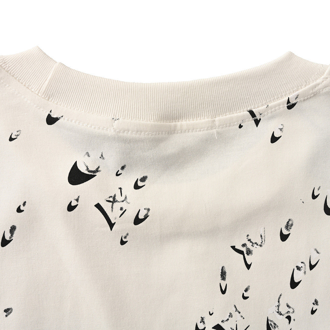 Louis Vuitton Water-Droplet Ink-Splatter Short-Sleeve T-Shirt