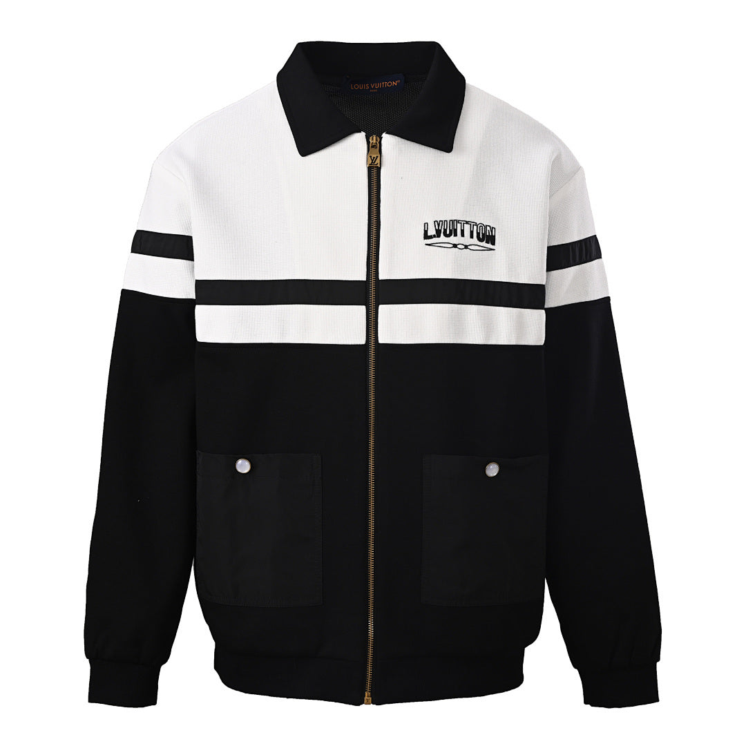 Louis Vuitton Letter-Embroidered Contrast Jacket