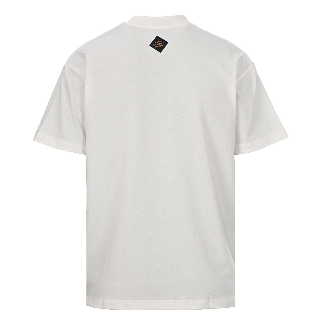 Louis Vuitton Gradient Shoulder-Letter Short-Sleeve T-Shirt