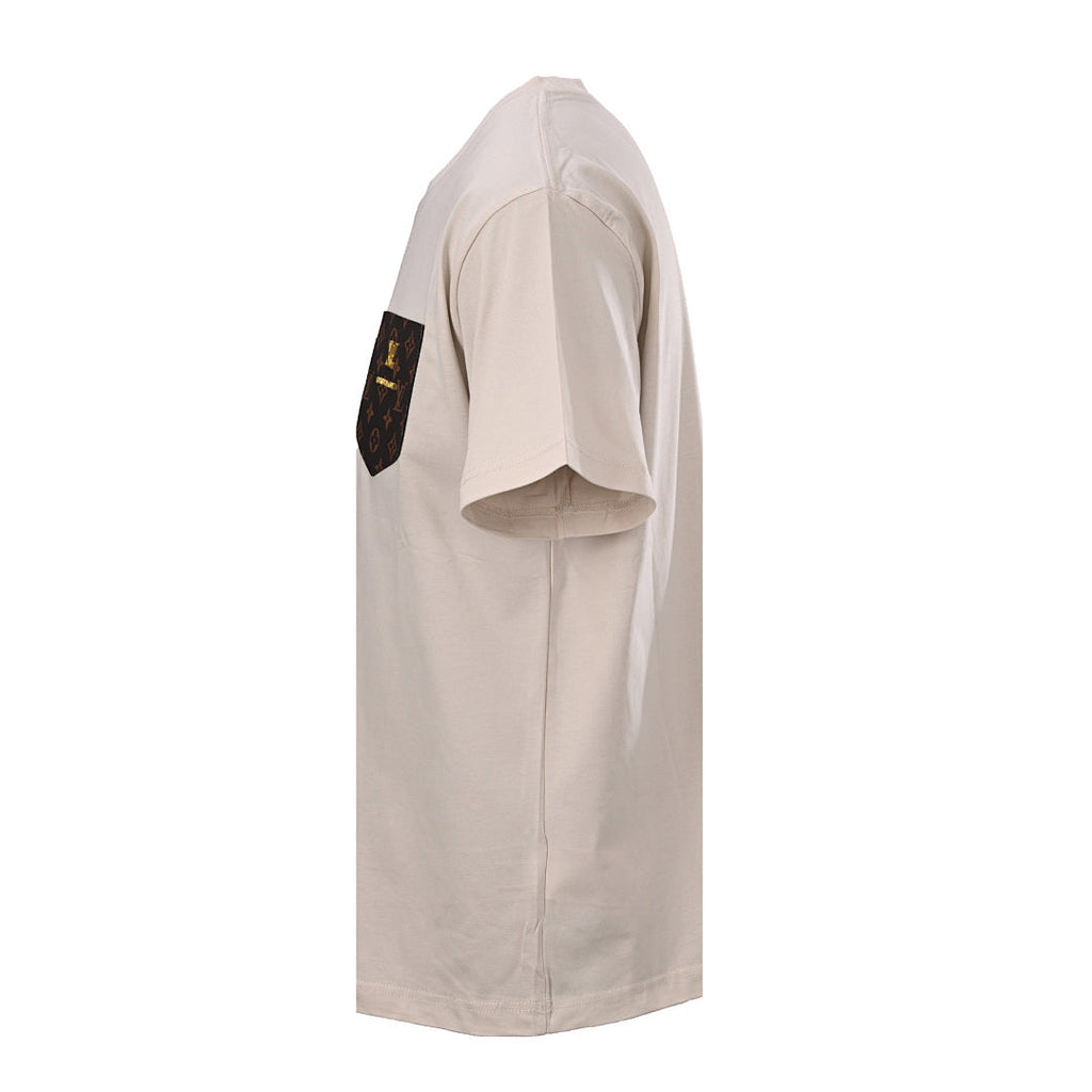 Louis Vuitton Monogram Short-Sleeve T-Shirt with Leather Pocket Patch (Couples' Style)