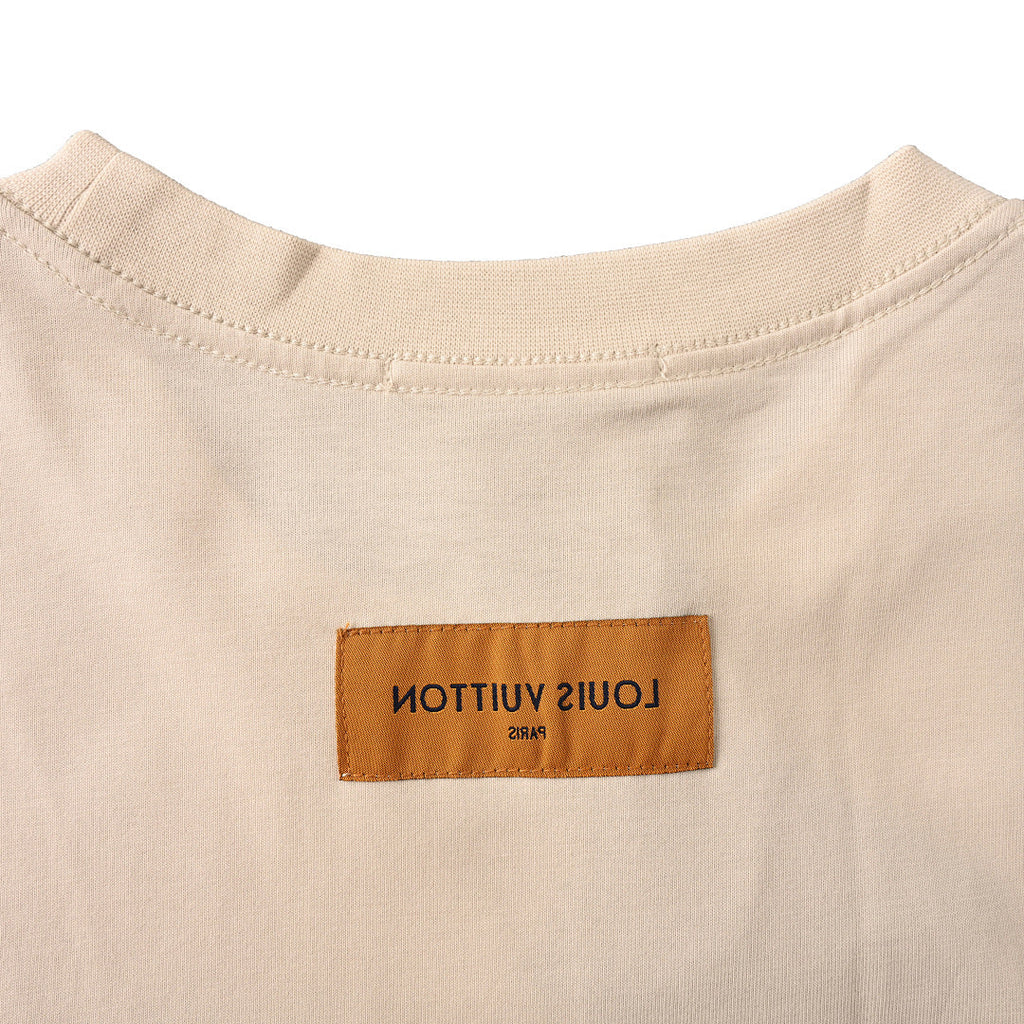 Louis Vuitton Monogram Short-Sleeve T-Shirt with Leather Pocket Patch (Couples' Style)