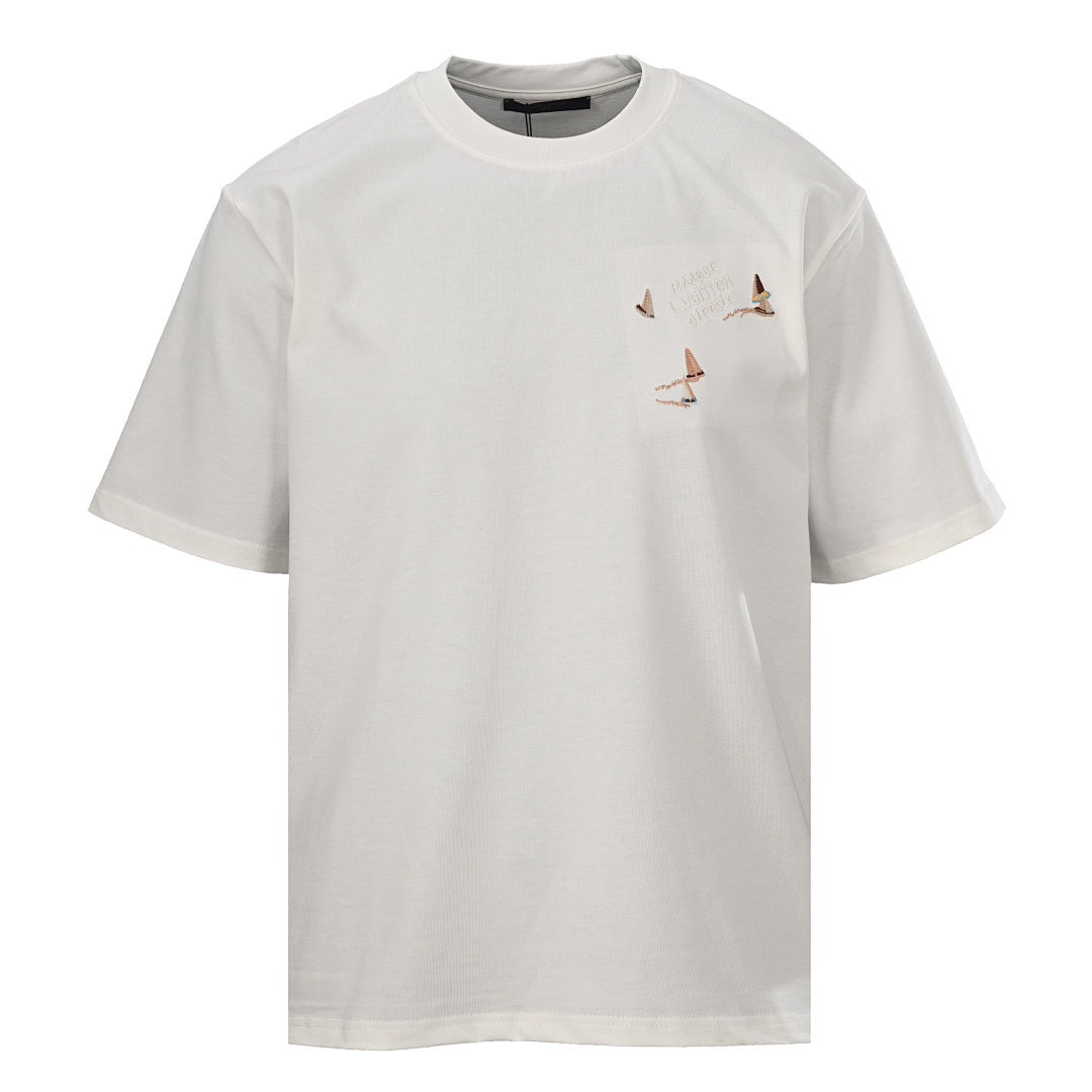 Louis Vuitton Embroidered Sailboat Short-Sleeve T-Shirt