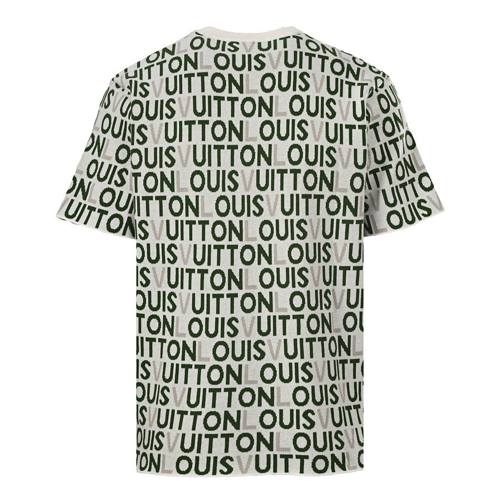 Louis Vuitton "Barrage" Letter Jacquard Knit Short-Sleeve T-Shirt