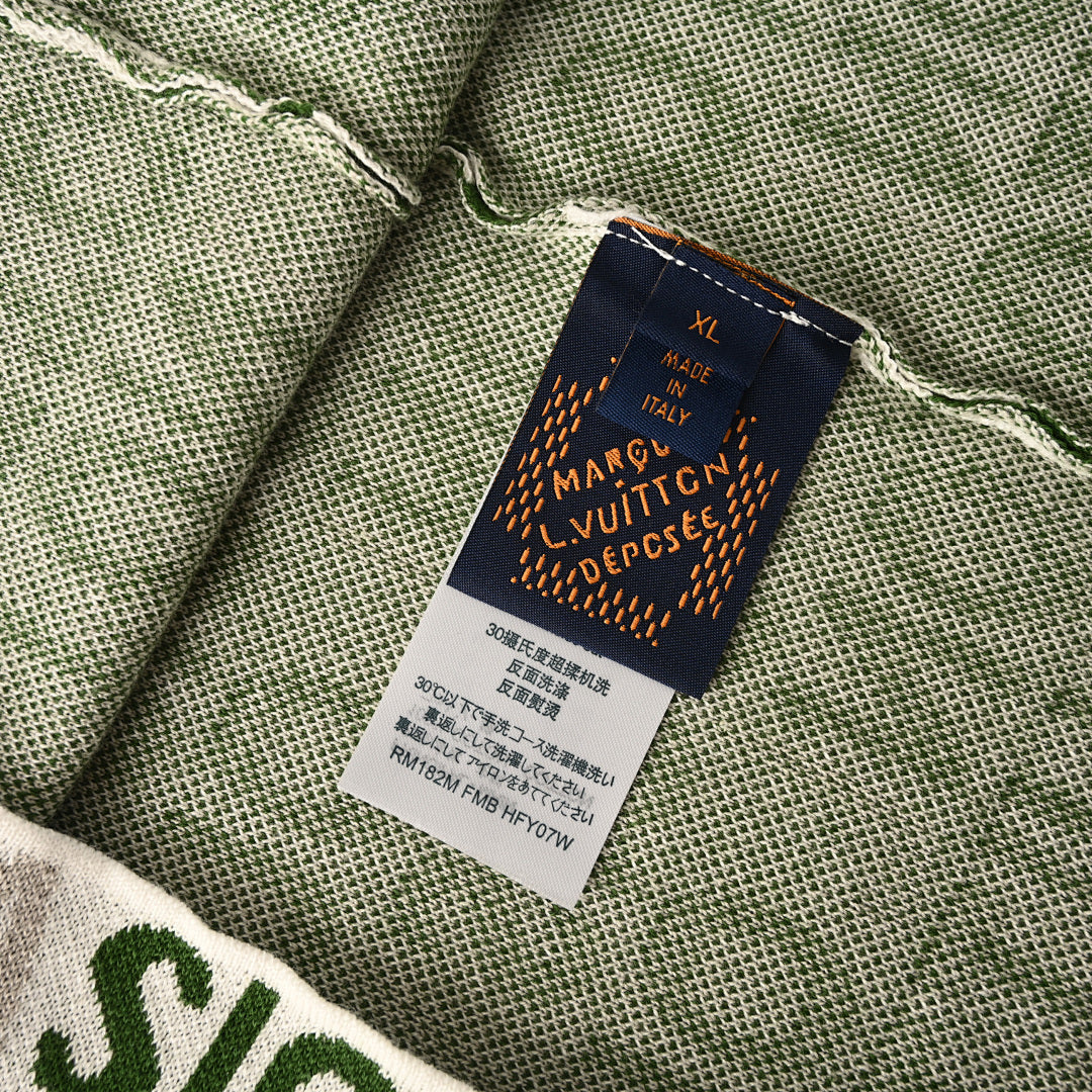 Louis Vuitton "Barrage" Letter Jacquard Knit Short-Sleeve T-Shirt