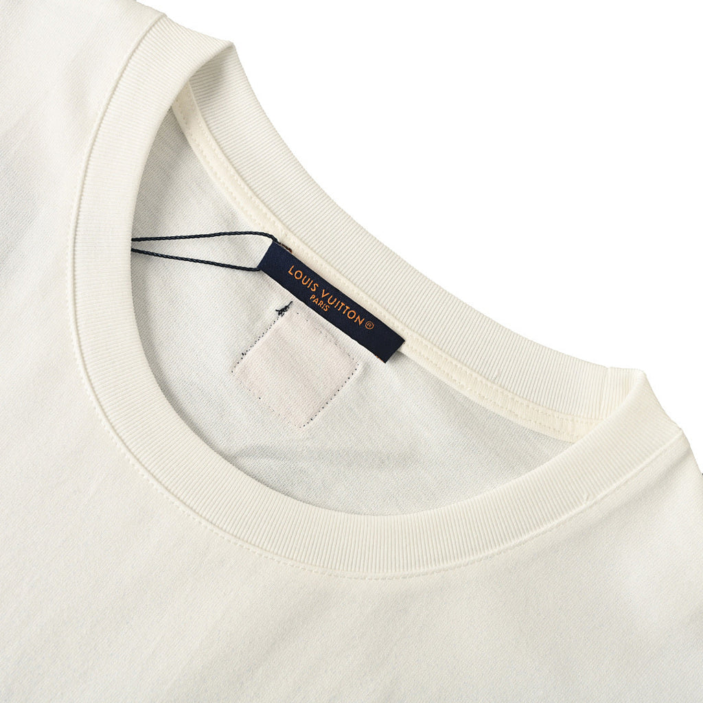 Louis Vuitton Heart-Flocked Print Short-Sleeve T-Shirt