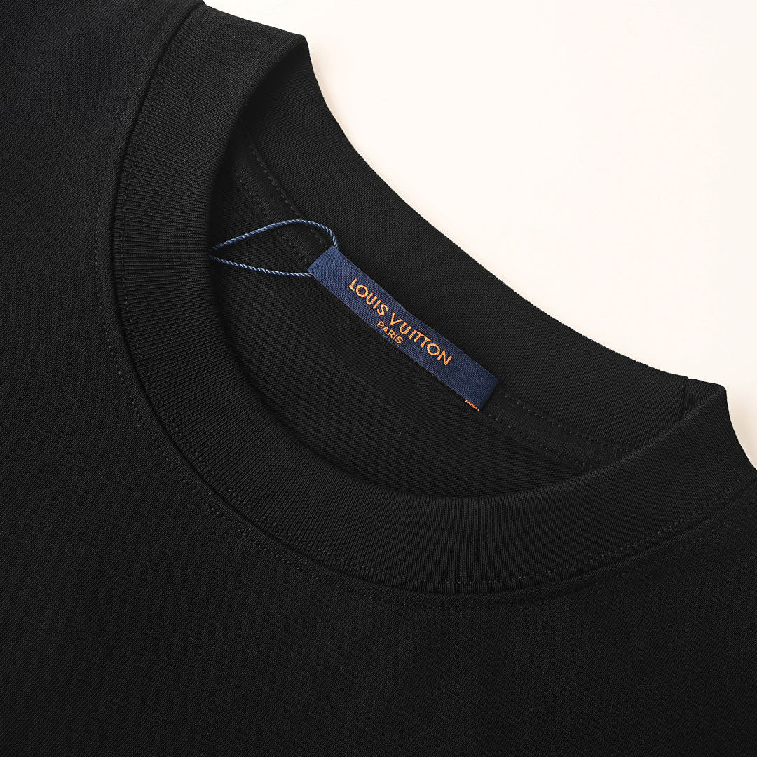 Louis Vuitton Short-Sleeve T-Shirt with Front and Back Lettering and Monogram Embroidery