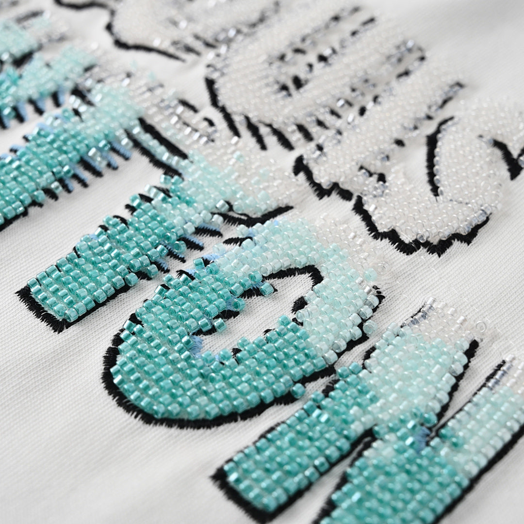 Louis Vuitton Beaded Crew-Neck Short-Sleeve T-Shirt