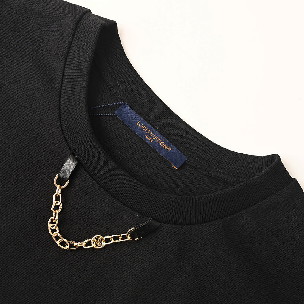 Louis Vuitton Chain-Detail Denim Pocket Short-Sleeve T-Shirt