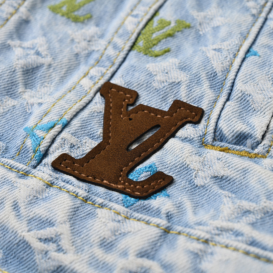 Louis Vuitton x — Collaboration Candy-Embroidered Denim Jacket