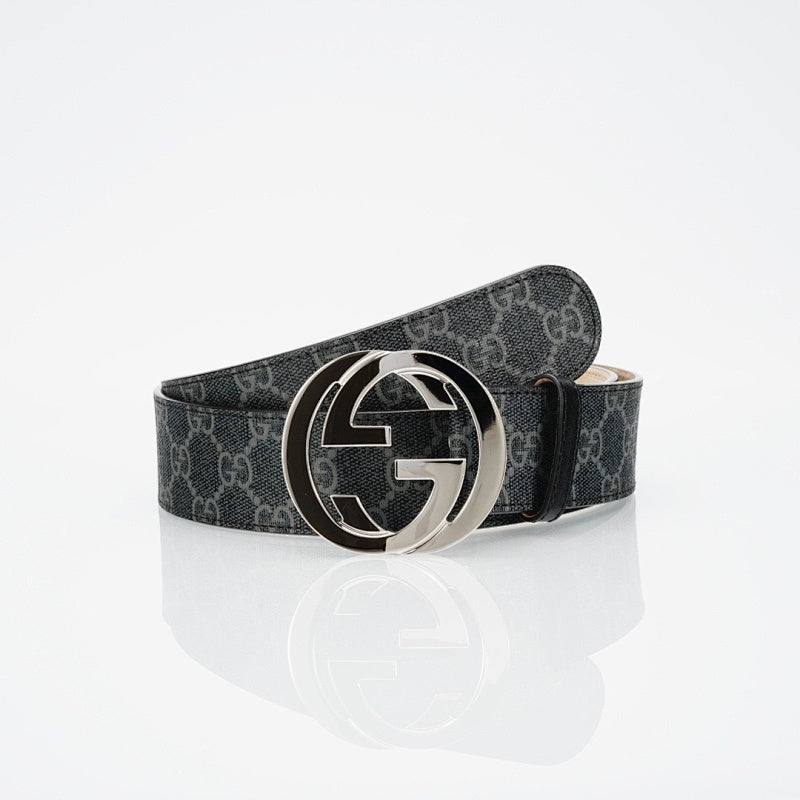 Gucci Reversible Leather Belt with Silver Buckle