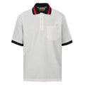 GUCCI Red and Green Web Embroidered Polo Shirt