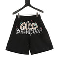 Gucci × Balenciaga 2023 Fall/Spring Collaboration Series: Logo-Print Colorful Hand-Painted Shorts