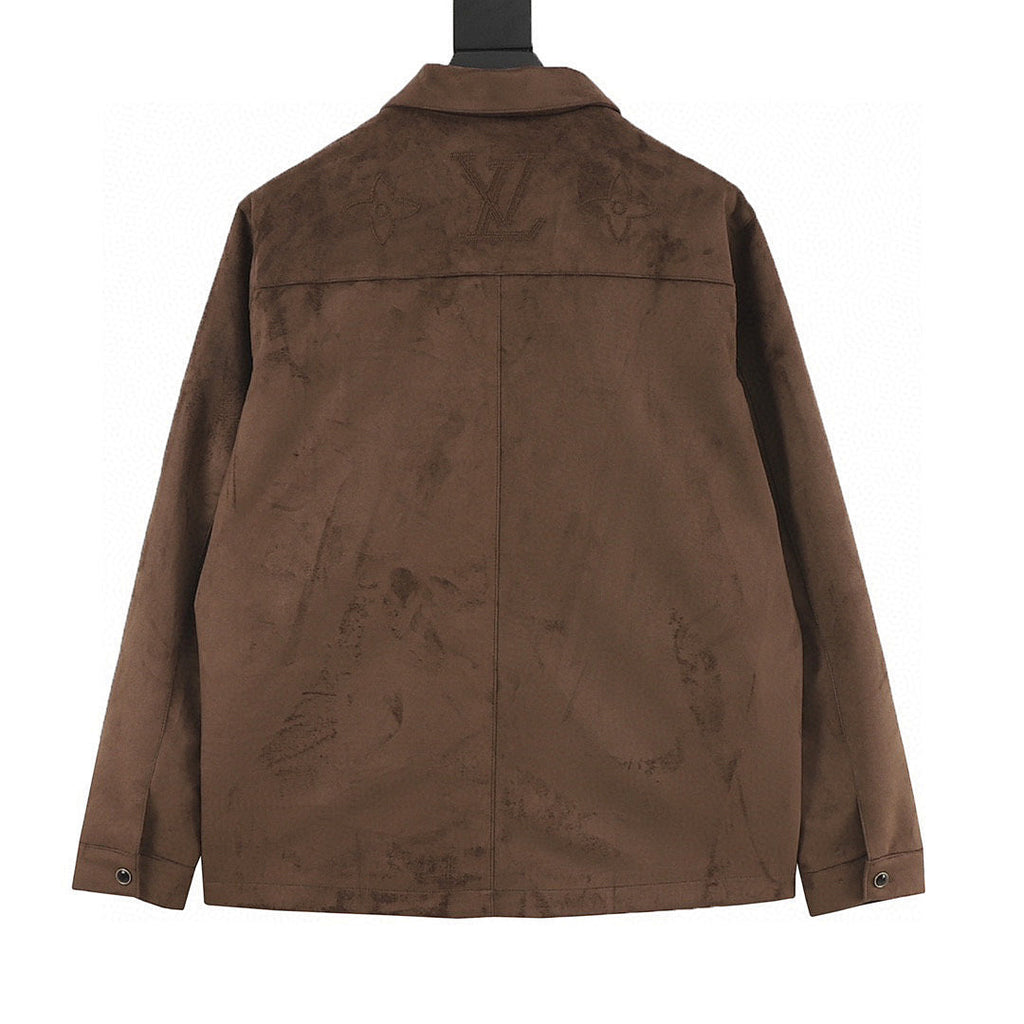 Louis Vuitton Suede Jacket with Large Floral Embroidery