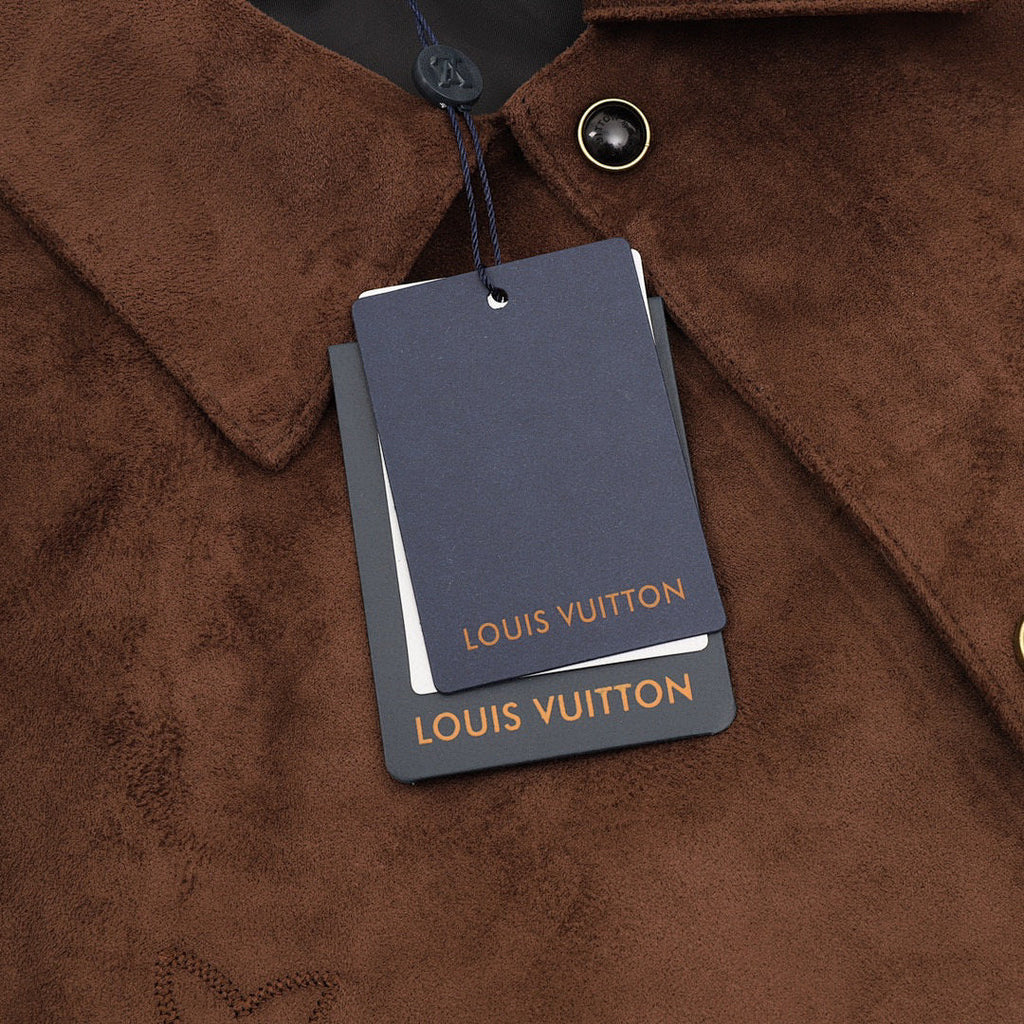 Louis Vuitton Suede Jacket with Large Floral Embroidery