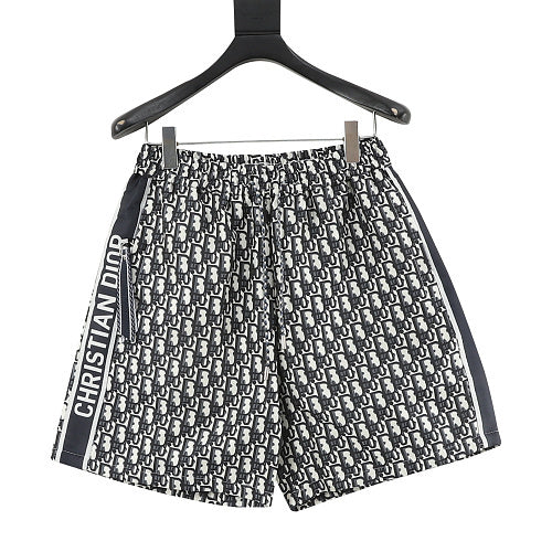 Dior Oblique All-Over Print Shorts with Side Webbing