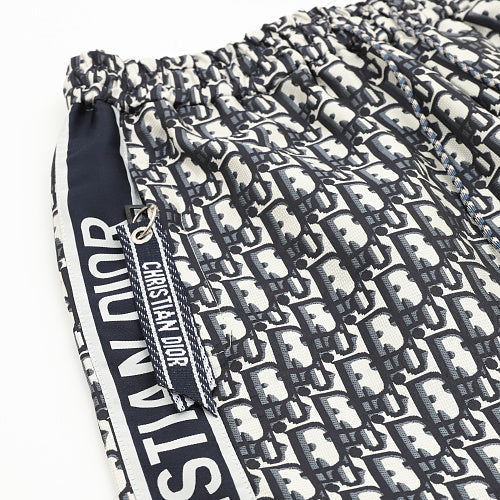 Dior Oblique All-Over Print Shorts with Side Webbing