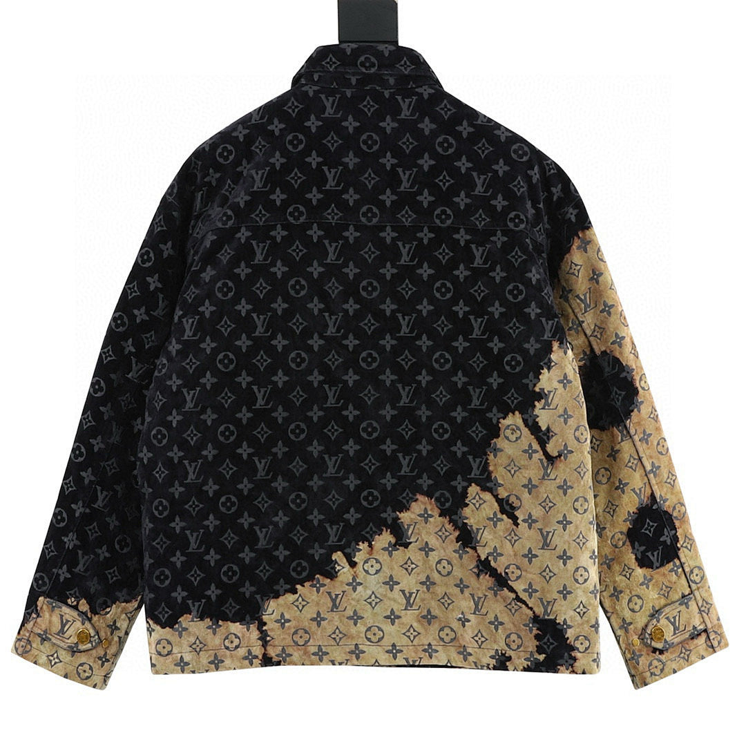 Louis Vuitton Faded "Burning Cloud" Print Denim Jacket