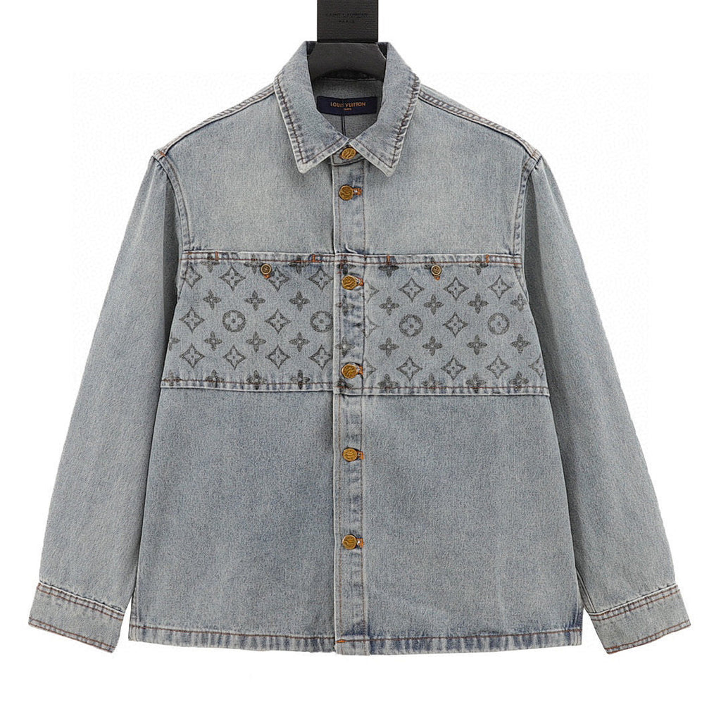 Louis Vuitton Monogram Denim Patchwork Long-Sleeve Jacket