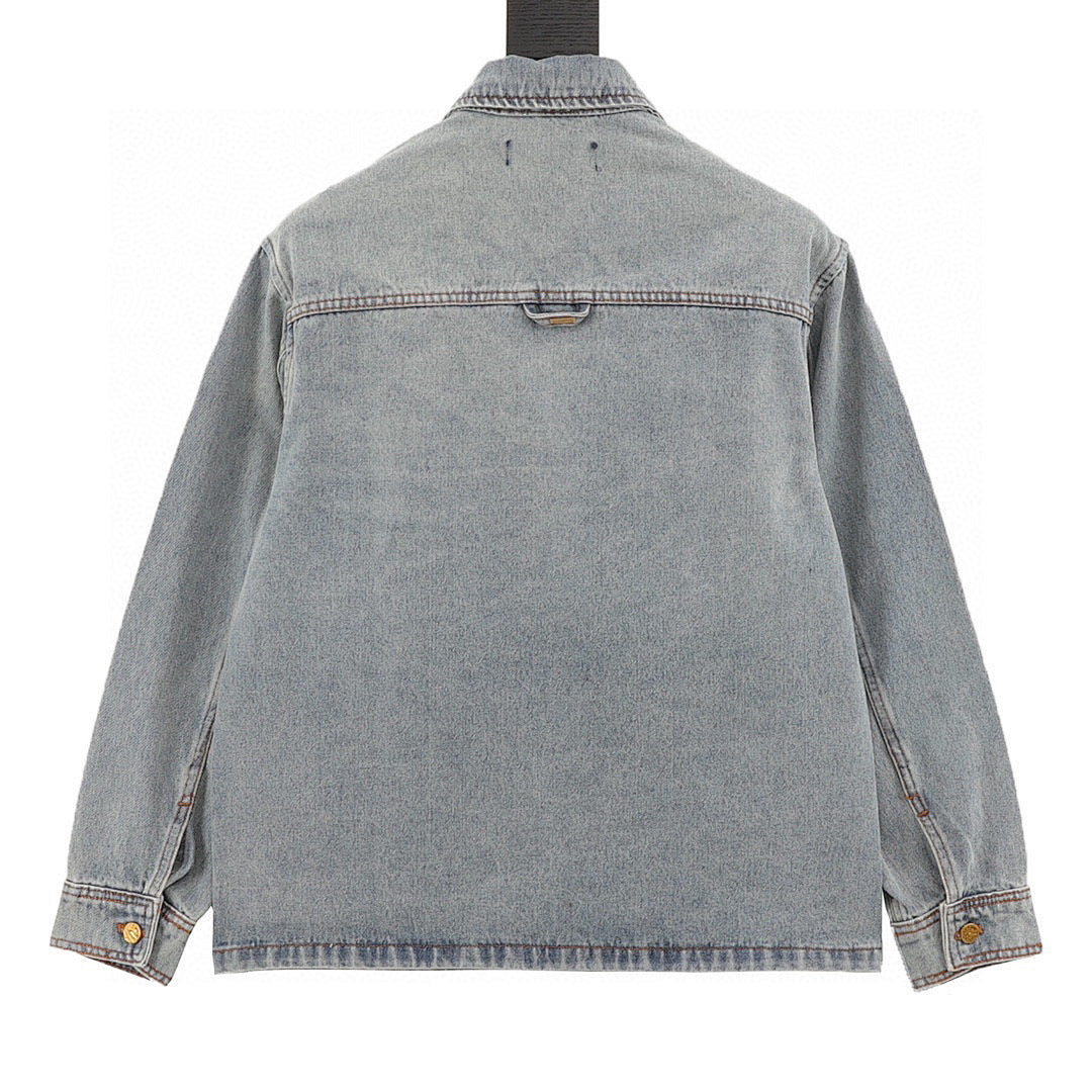 Louis Vuitton Monogram Denim Patchwork Long-Sleeve Jacket