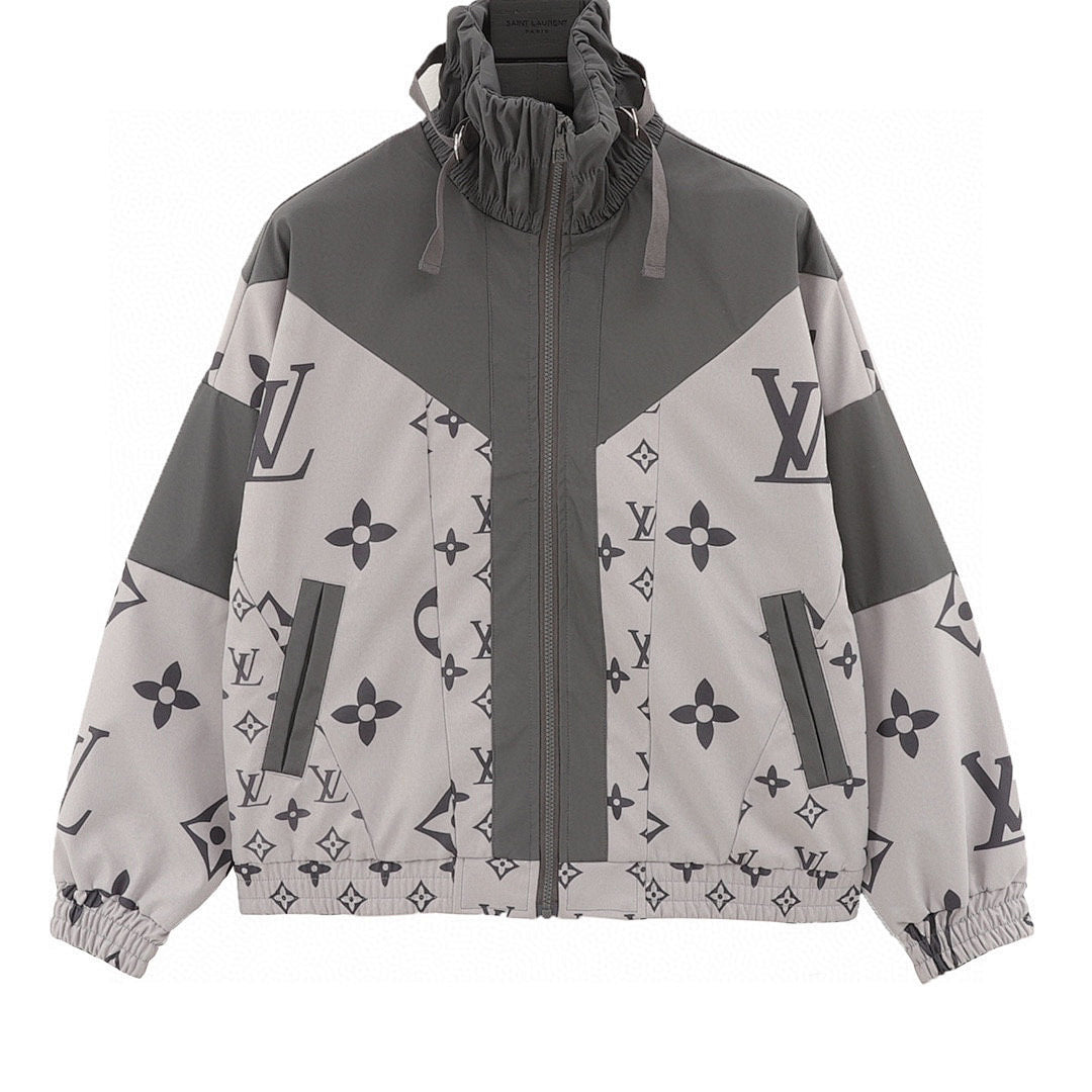 Louis Vuitton Monogram Patchwork Full-Print Trench Coat-Style Zip Jacket