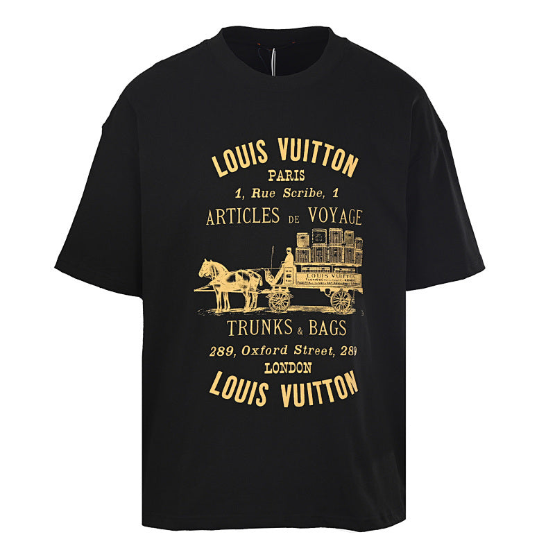 Louis Vuitton Carriage Slogan Print Short-Sleeve T-Shirt
