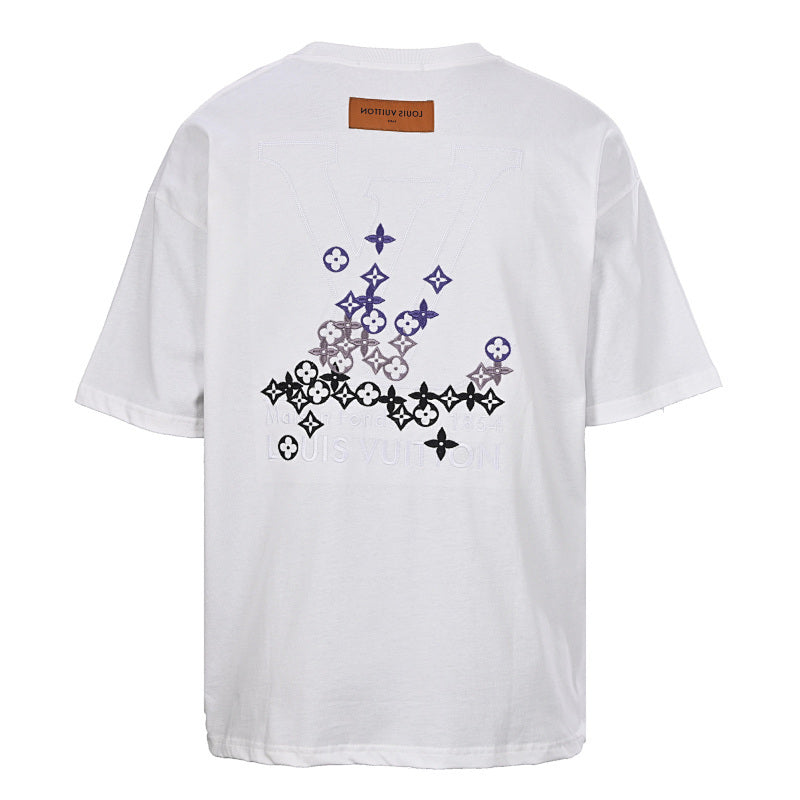 Louis Vuitton Gradient Shoulder-Letter Short-Sleeve T-Shirt