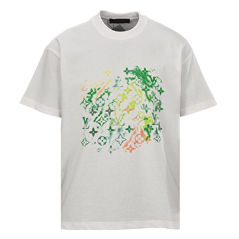 Louis Vuitton Gradient Shoulder-Letter Short-Sleeve T-Shirt
