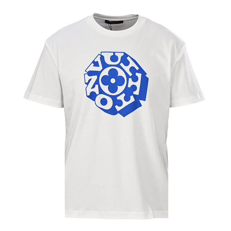 Louis Vuitton Short-Sleeve T-Shirt with Blue Circle Print