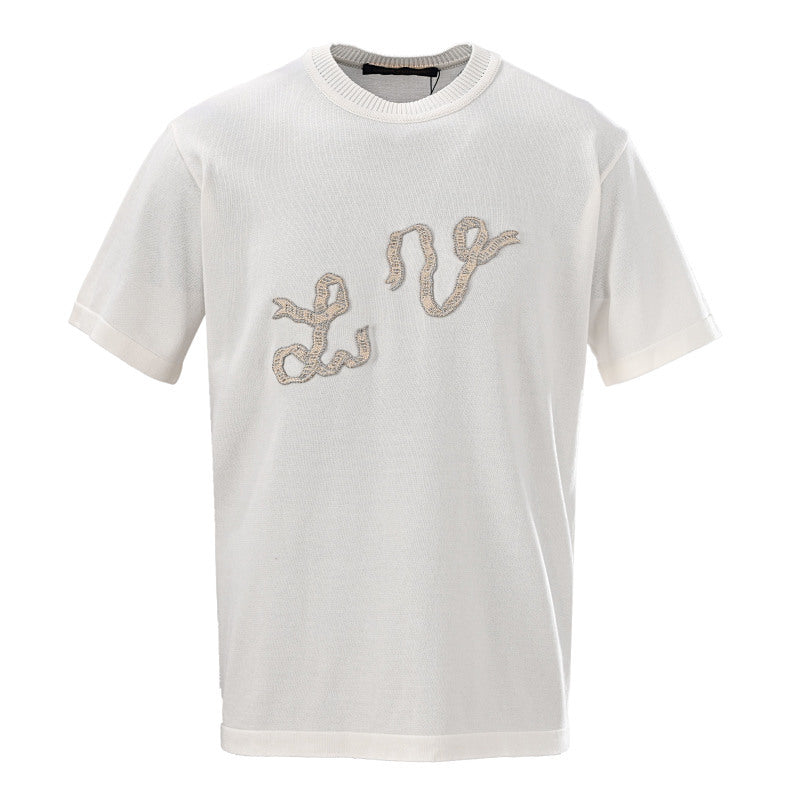 Louis Vuitton Rope-Embroidered Short-Sleeve Knit T-Shirt