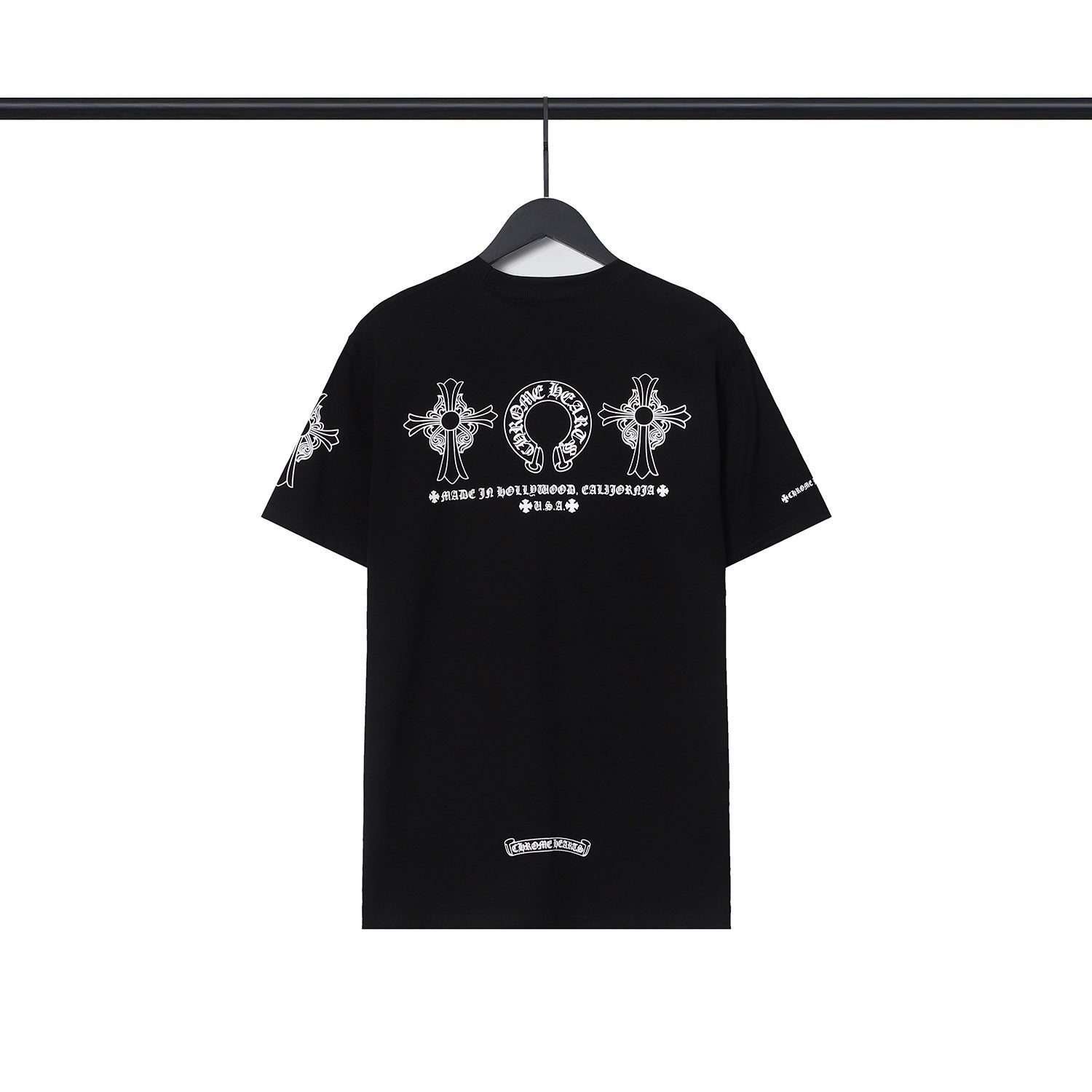 Chrome Heart T Shirts Chrome Hearts Cross Sanskrit Print Short Sleeve Crew Neck T-Shirt