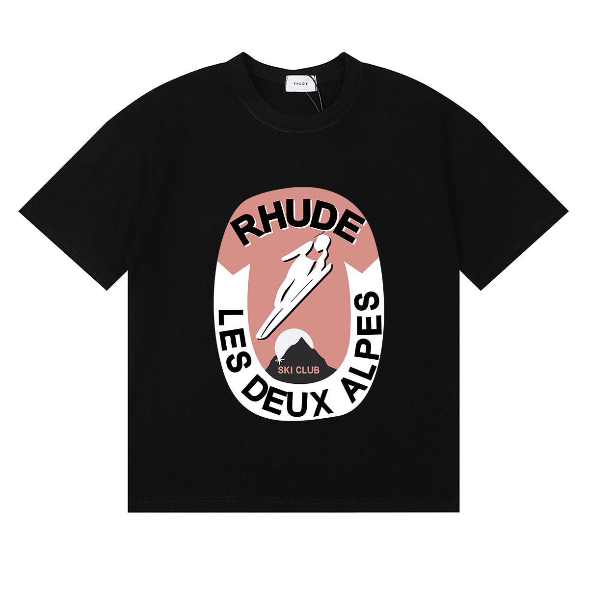 Rhude T-shirt Ski Theme Letter Print Short Sleeve T-shirt