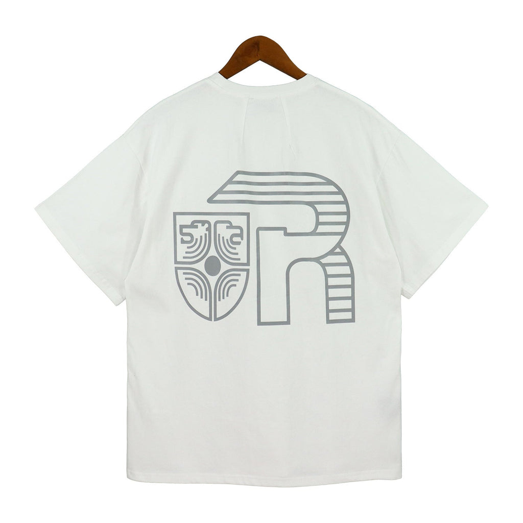 Rhude T-shirt Micro Label Letter Logo Line Pattern Short Sleeve T-shirt Loose