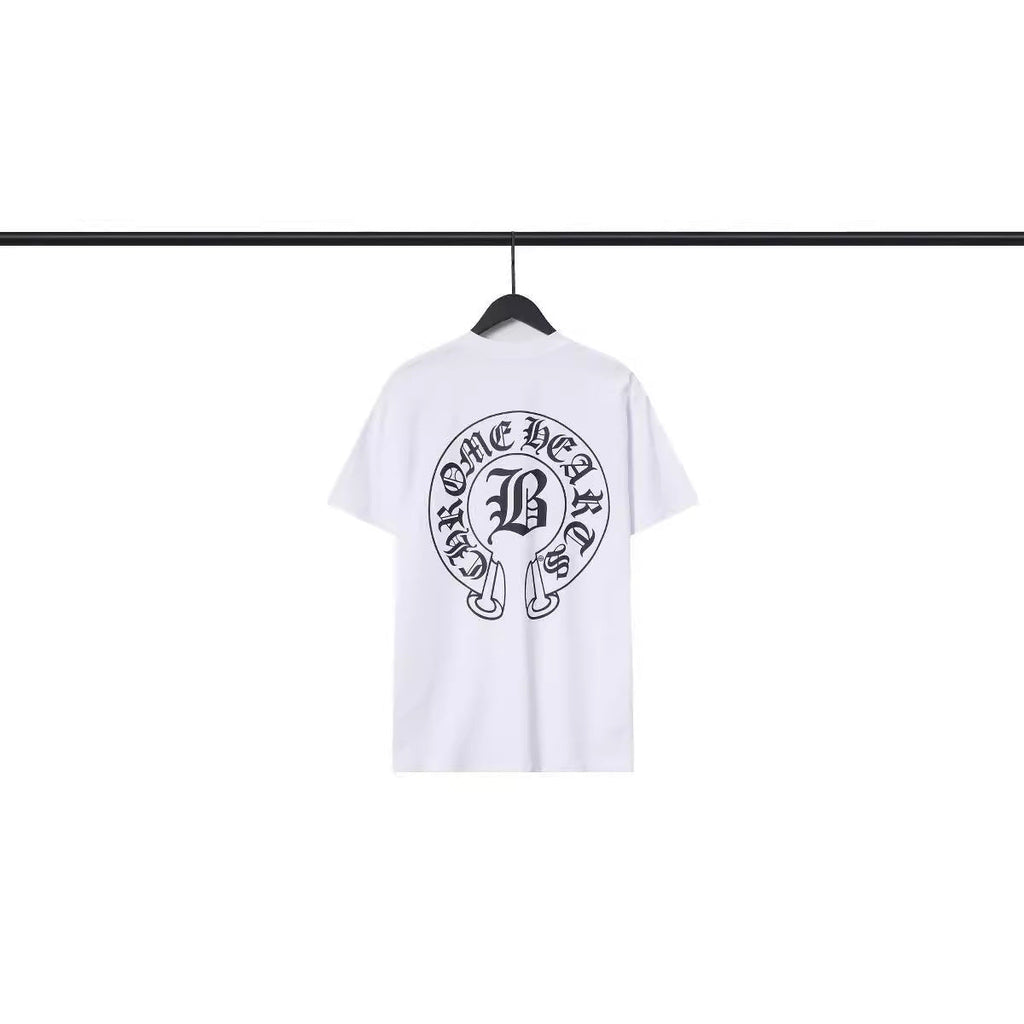 Chrome Heart T Shirts Sanskrit Cross Print Loose Short Sleeve T-Shirt