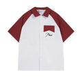 Rhude T-shirt Pocket Letter Embroidery Color Matching Short Sleeve Shirt