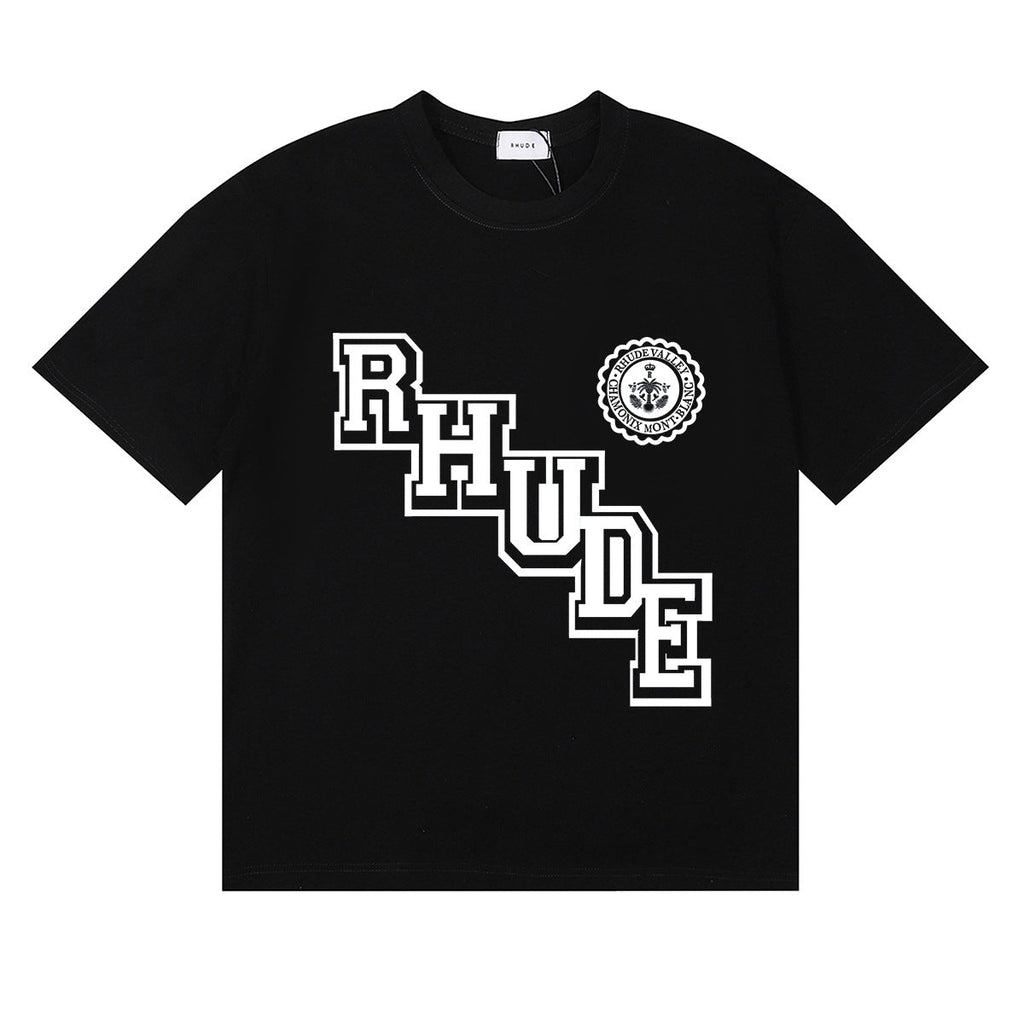Rhude T-shirt Ski Theme Letter Print Short Sleeve T-shirt