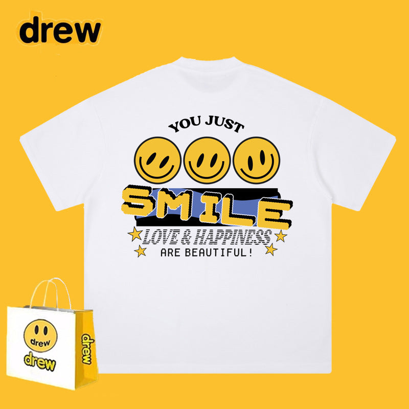 Drew T-shirts Short Sleeve T-shirt Alphabet Graffiti Print