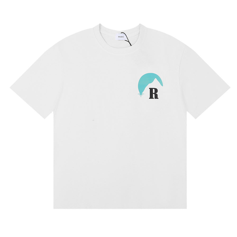 Rhude T-shirt Sunset Classic Alphabet Print Short Sleeve T-shirt