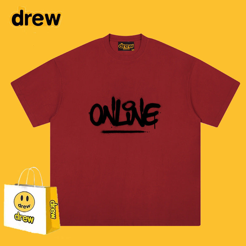 Drew T-shirts Cotton Short Sleeve Fashion Brand Printing