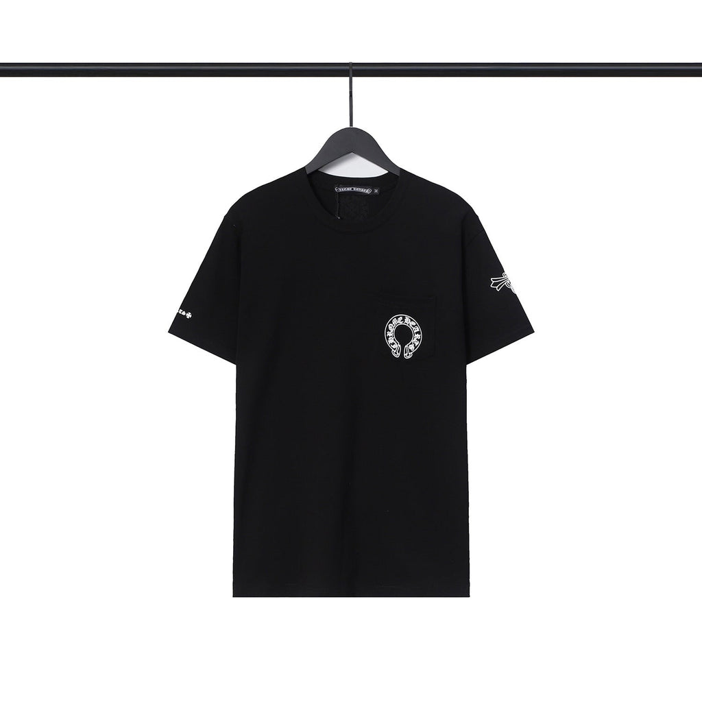 Chrome Heart T Shirts Chrome Hearts Cross Sanskrit Print Short Sleeve Crew Neck T-Shirt